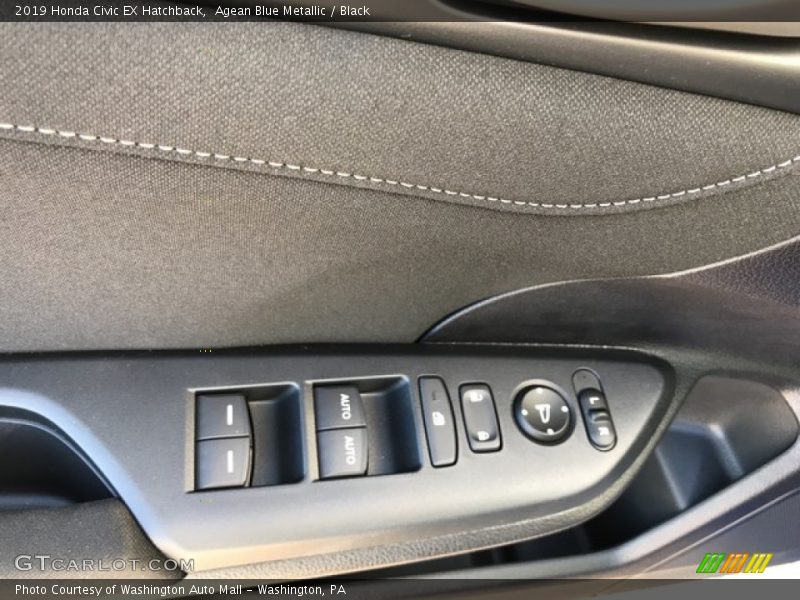 Agean Blue Metallic / Black 2019 Honda Civic EX Hatchback