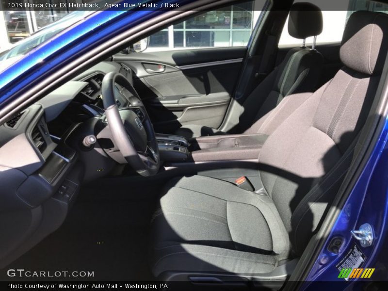 Agean Blue Metallic / Black 2019 Honda Civic EX Hatchback