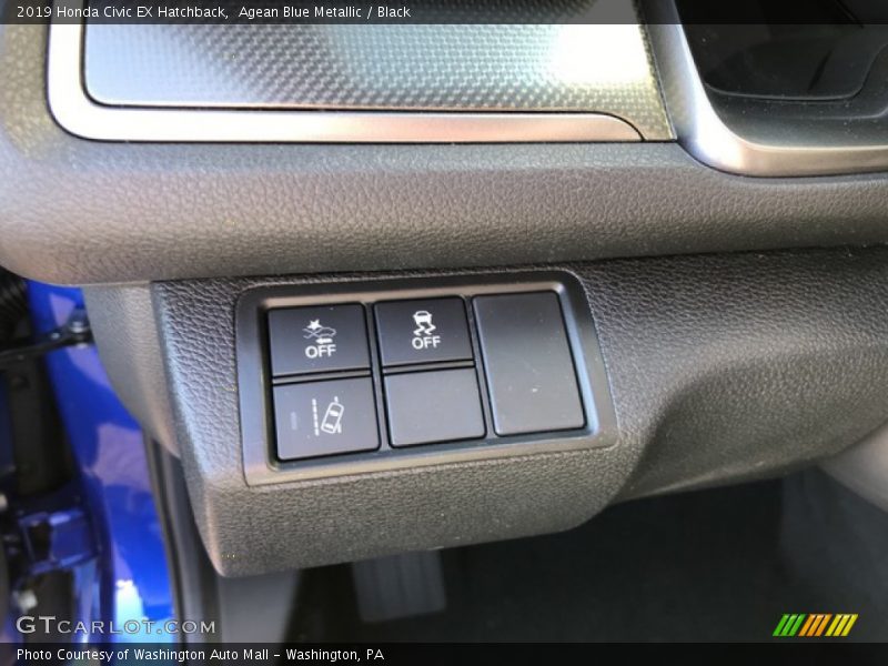 Agean Blue Metallic / Black 2019 Honda Civic EX Hatchback
