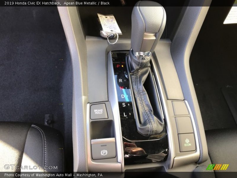 Agean Blue Metallic / Black 2019 Honda Civic EX Hatchback