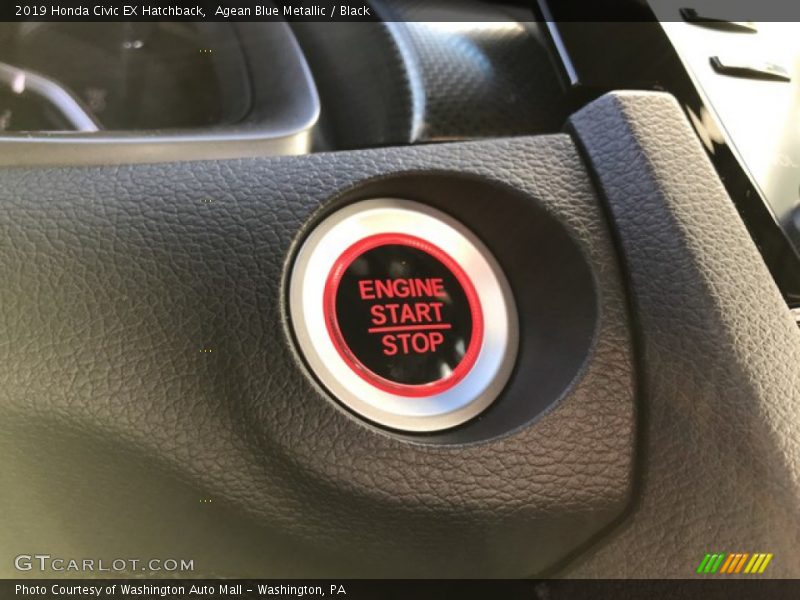 Agean Blue Metallic / Black 2019 Honda Civic EX Hatchback