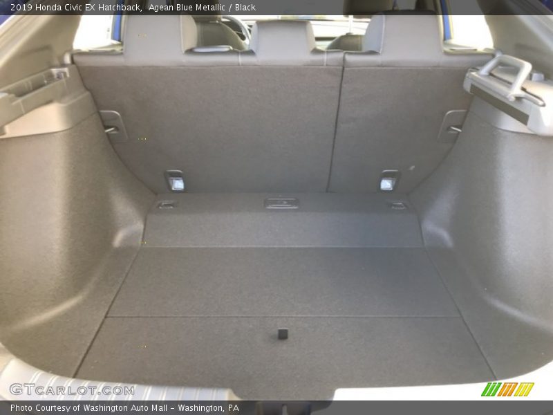 Agean Blue Metallic / Black 2019 Honda Civic EX Hatchback