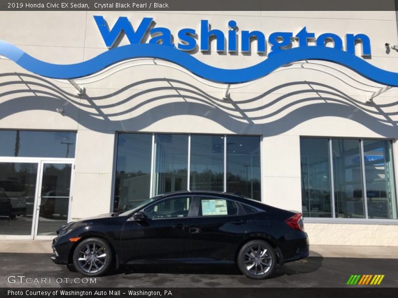 Crystal Black Pearl / Black 2019 Honda Civic EX Sedan