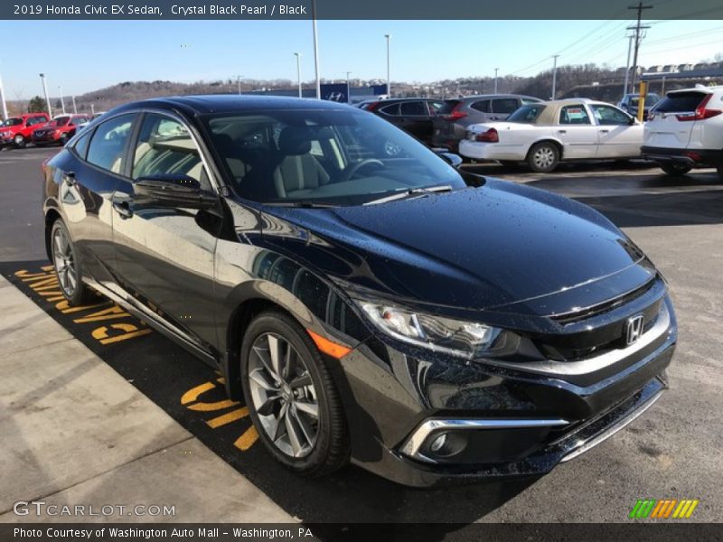 Crystal Black Pearl / Black 2019 Honda Civic EX Sedan