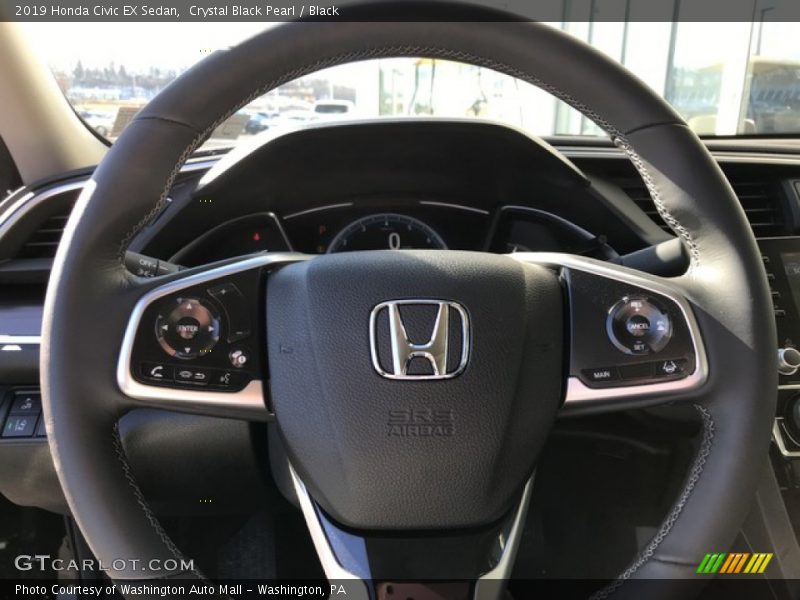 Crystal Black Pearl / Black 2019 Honda Civic EX Sedan