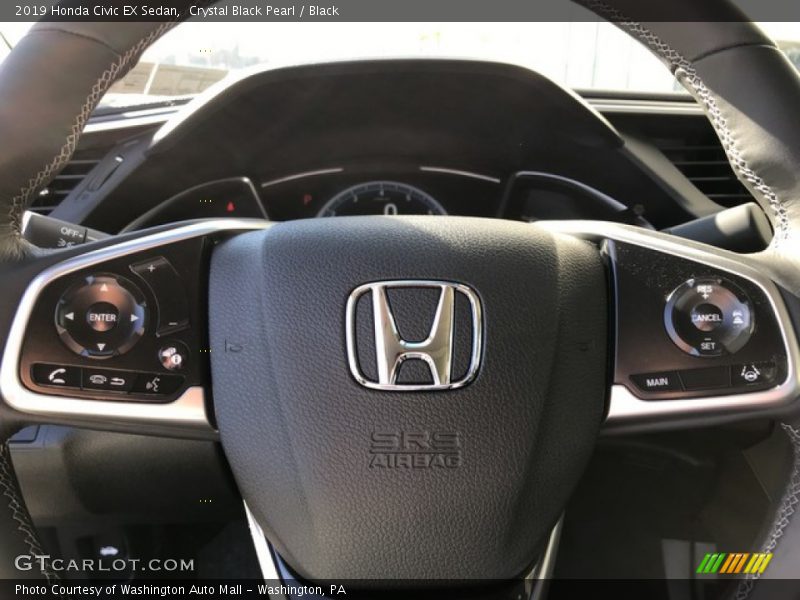 Crystal Black Pearl / Black 2019 Honda Civic EX Sedan