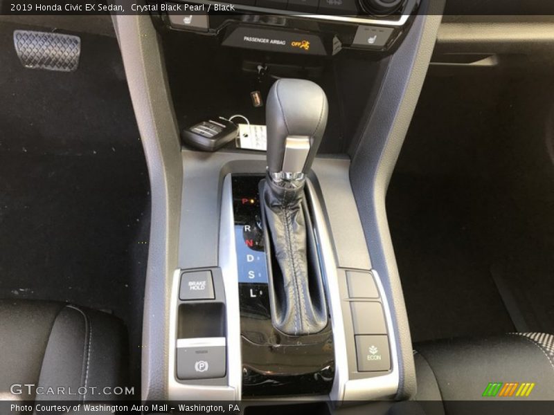 Crystal Black Pearl / Black 2019 Honda Civic EX Sedan