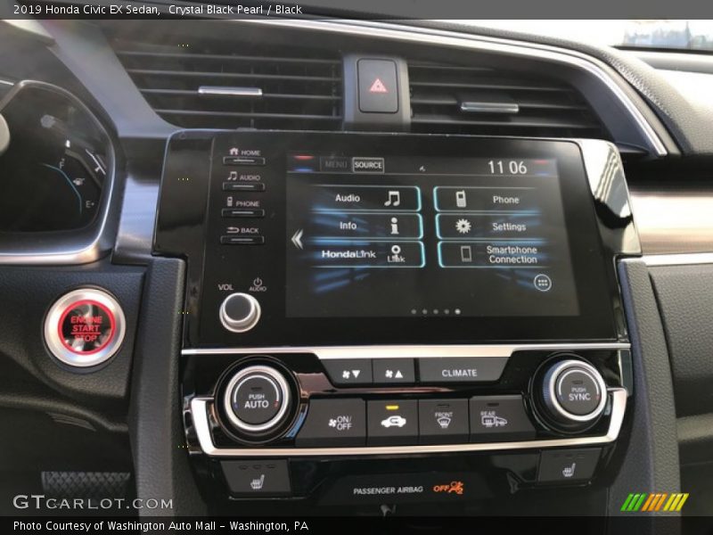Crystal Black Pearl / Black 2019 Honda Civic EX Sedan