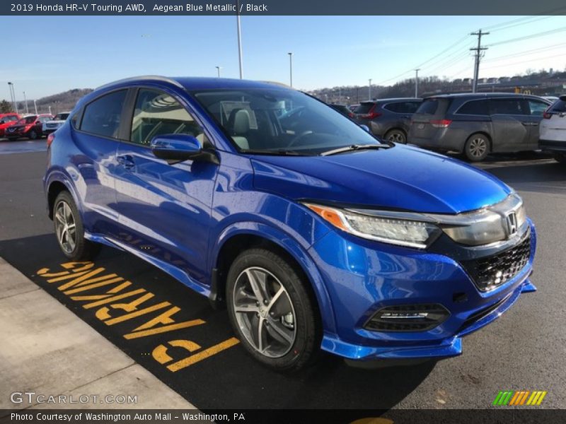 Aegean Blue Metallic / Black 2019 Honda HR-V Touring AWD