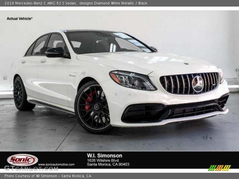 designo Diamond White Metallic / Black 2019 Mercedes-Benz C AMG 63 S Sedan