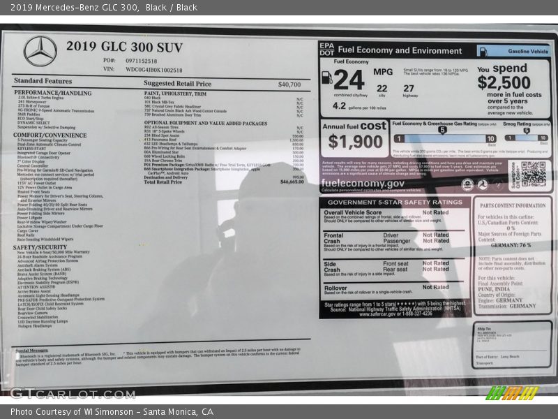 Black / Black 2019 Mercedes-Benz GLC 300