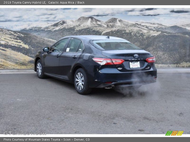 Galactic Aqua Mica / Black 2019 Toyota Camry Hybrid LE