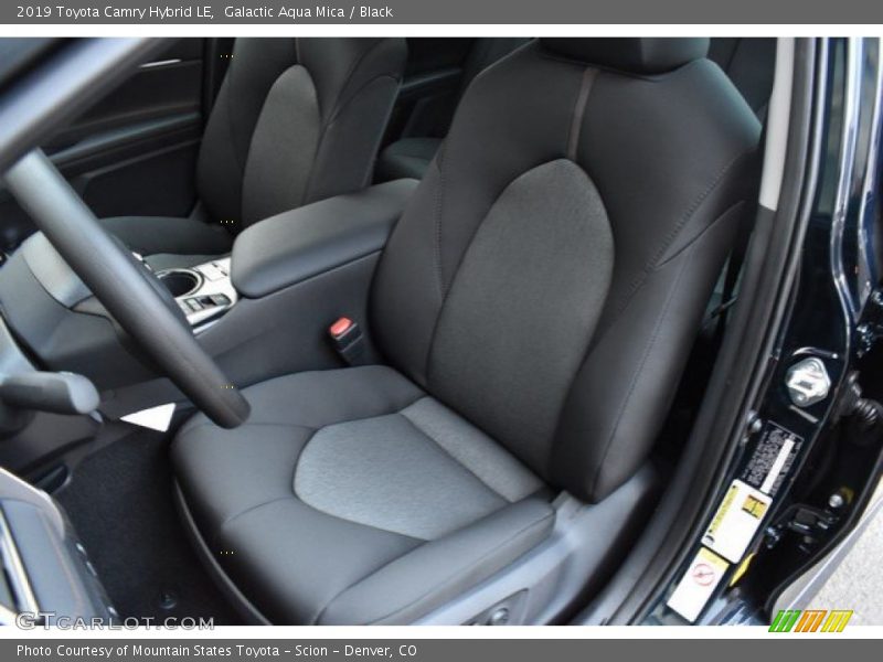 Galactic Aqua Mica / Black 2019 Toyota Camry Hybrid LE
