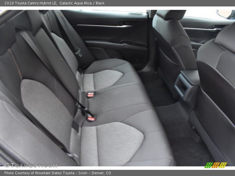 Galactic Aqua Mica / Black 2019 Toyota Camry Hybrid LE