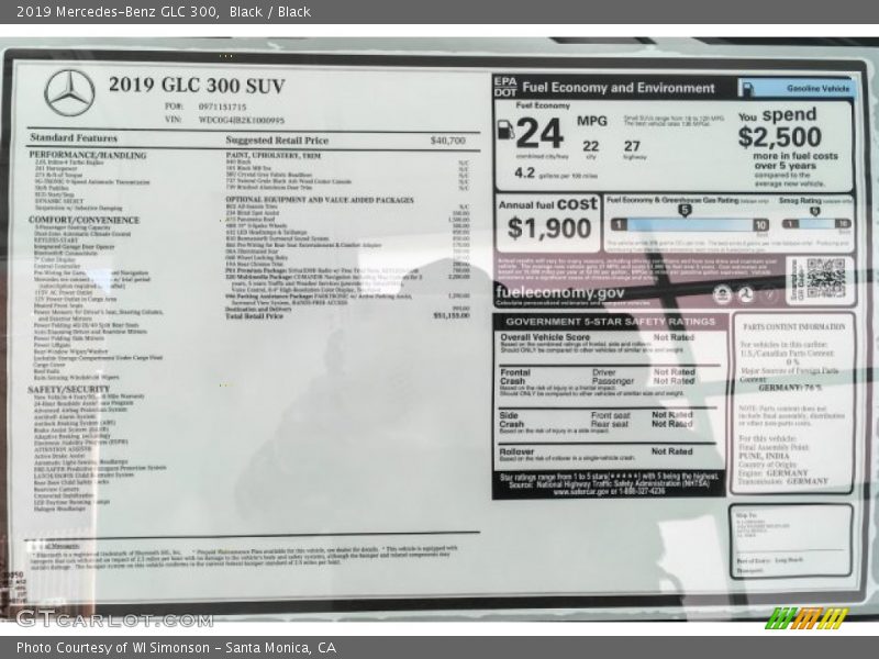 Black / Black 2019 Mercedes-Benz GLC 300