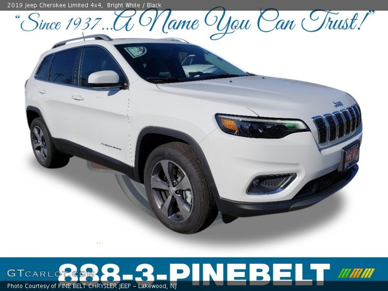 Bright White / Black 2019 Jeep Cherokee Limited 4x4