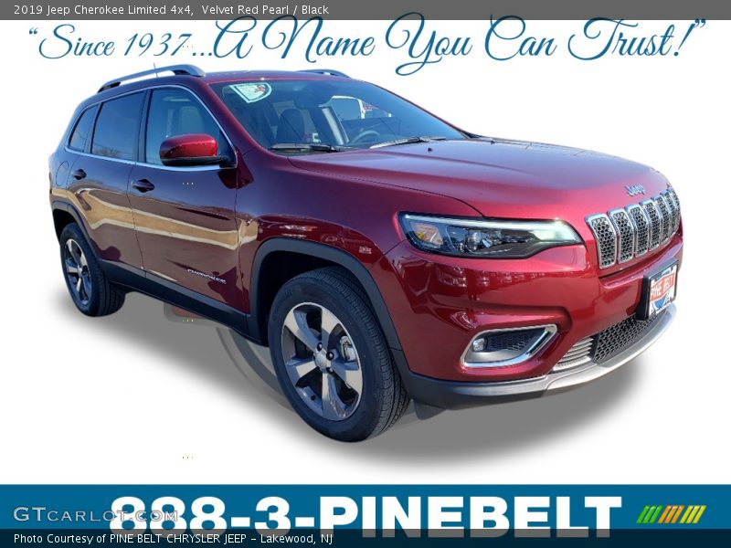 Velvet Red Pearl / Black 2019 Jeep Cherokee Limited 4x4