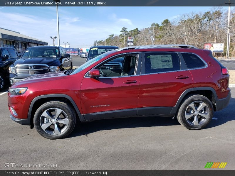 Velvet Red Pearl / Black 2019 Jeep Cherokee Limited 4x4