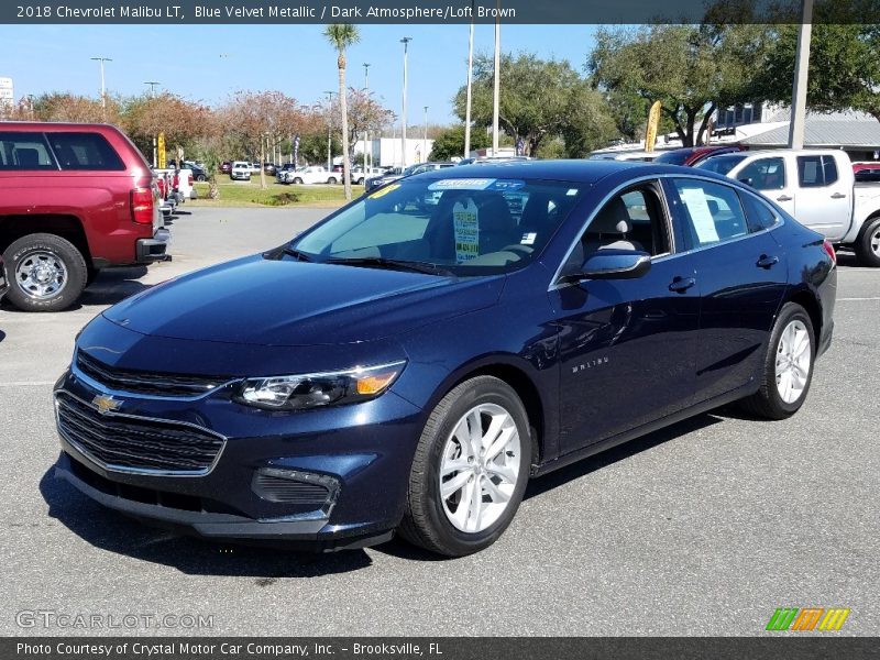 Blue Velvet Metallic / Dark Atmosphere/Loft Brown 2018 Chevrolet Malibu LT