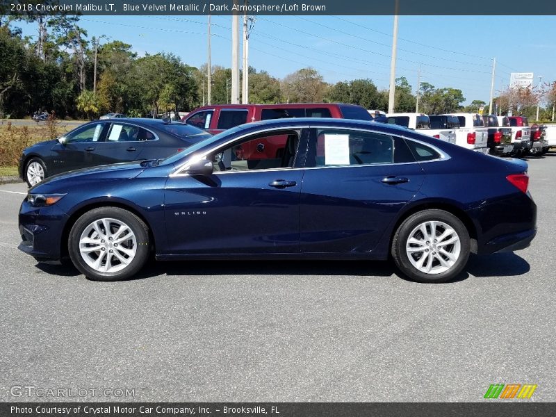 Blue Velvet Metallic / Dark Atmosphere/Loft Brown 2018 Chevrolet Malibu LT