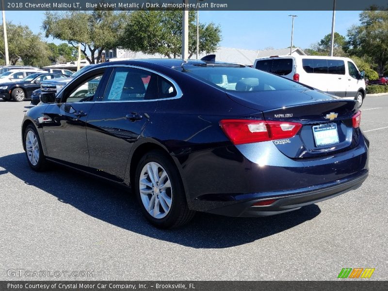 Blue Velvet Metallic / Dark Atmosphere/Loft Brown 2018 Chevrolet Malibu LT