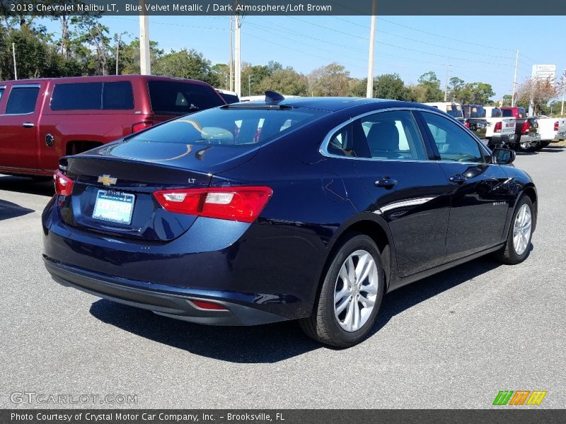 Blue Velvet Metallic / Dark Atmosphere/Loft Brown 2018 Chevrolet Malibu LT