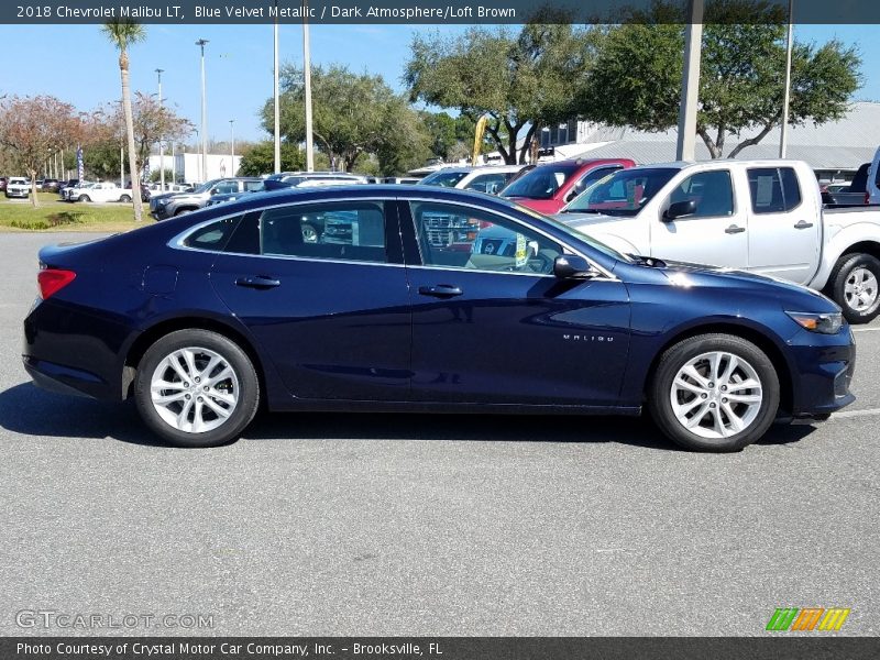 Blue Velvet Metallic / Dark Atmosphere/Loft Brown 2018 Chevrolet Malibu LT