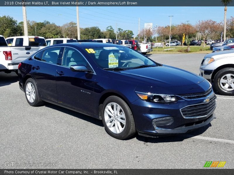 Blue Velvet Metallic / Dark Atmosphere/Loft Brown 2018 Chevrolet Malibu LT