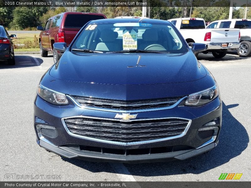Blue Velvet Metallic / Dark Atmosphere/Loft Brown 2018 Chevrolet Malibu LT