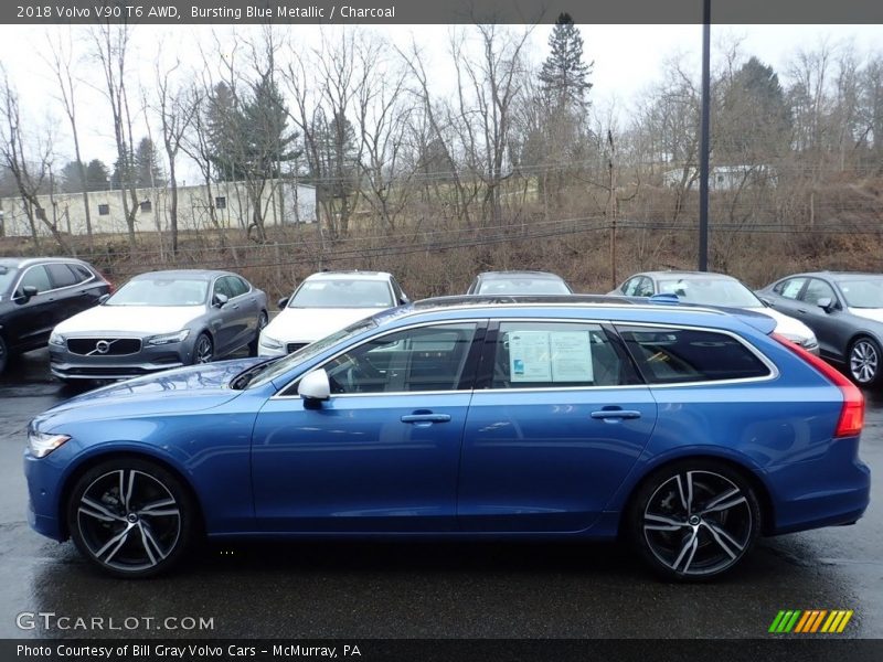 Bursting Blue Metallic / Charcoal 2018 Volvo V90 T6 AWD