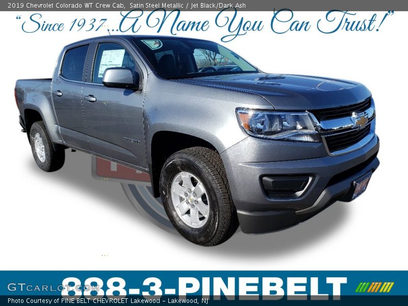 Satin Steel Metallic / Jet Black/Dark Ash 2019 Chevrolet Colorado WT Crew Cab