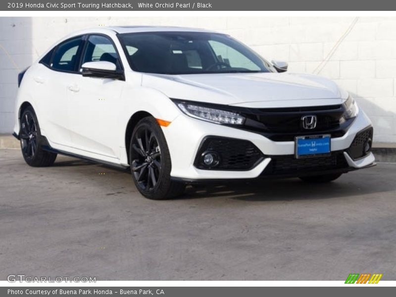 White Orchid Pearl / Black 2019 Honda Civic Sport Touring Hatchback