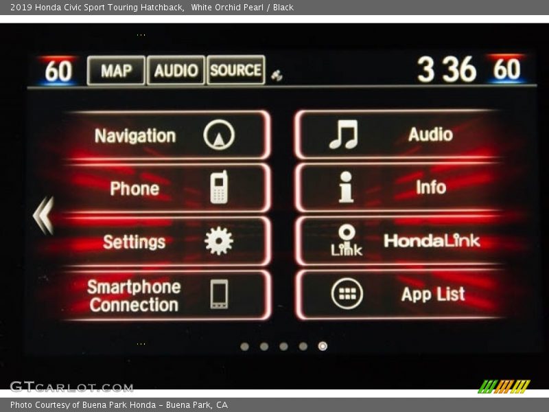 White Orchid Pearl / Black 2019 Honda Civic Sport Touring Hatchback