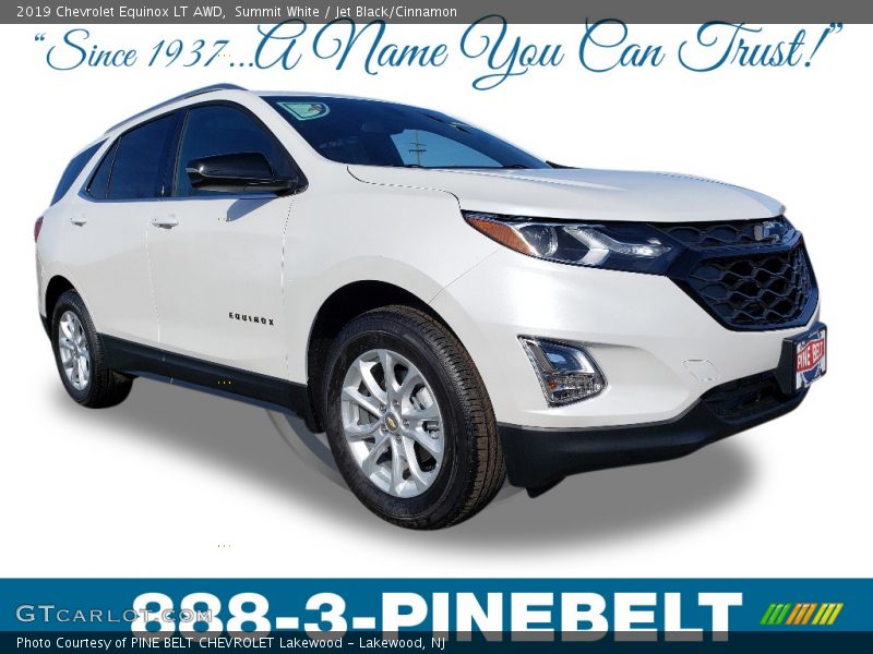 Summit White / Jet Black/Cinnamon 2019 Chevrolet Equinox LT AWD