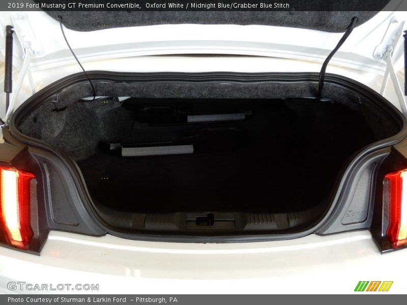 Oxford White / Midnight Blue/Grabber Blue Stitch 2019 Ford Mustang GT Premium Convertible