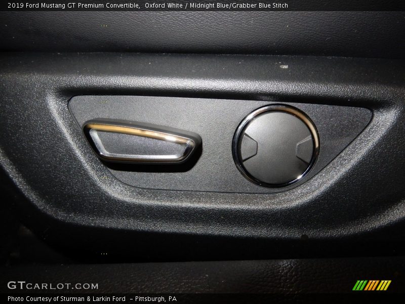 Oxford White / Midnight Blue/Grabber Blue Stitch 2019 Ford Mustang GT Premium Convertible