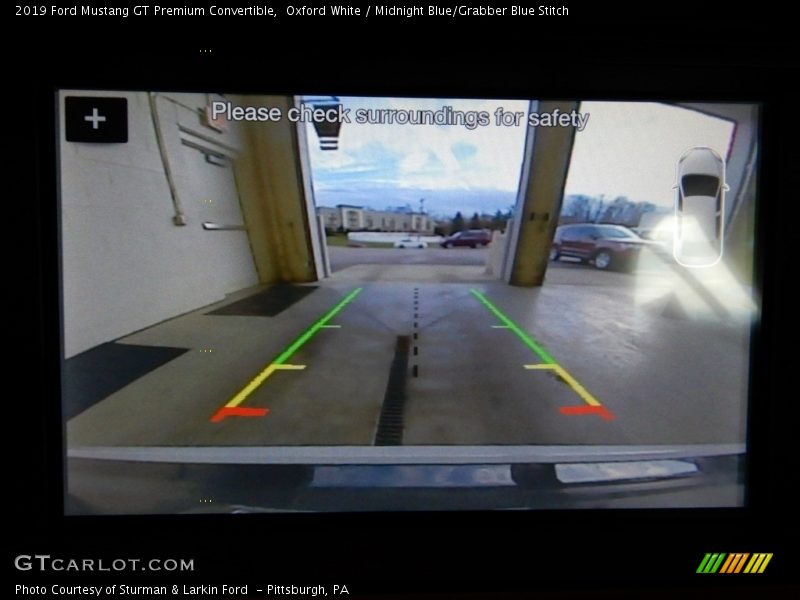 Oxford White / Midnight Blue/Grabber Blue Stitch 2019 Ford Mustang GT Premium Convertible