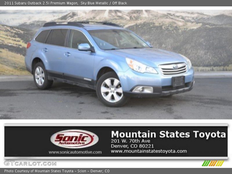 Sky Blue Metallic / Off Black 2011 Subaru Outback 2.5i Premium Wagon