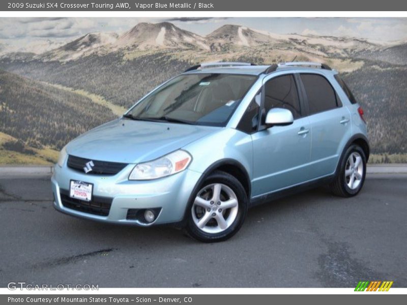 Vapor Blue Metallic / Black 2009 Suzuki SX4 Crossover Touring AWD