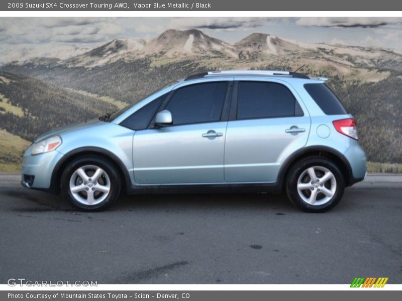 Vapor Blue Metallic / Black 2009 Suzuki SX4 Crossover Touring AWD