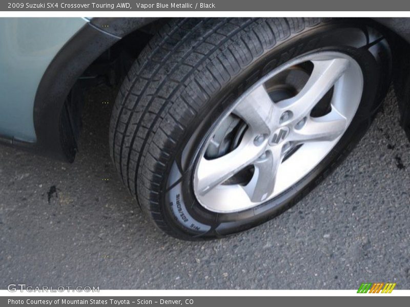 Vapor Blue Metallic / Black 2009 Suzuki SX4 Crossover Touring AWD