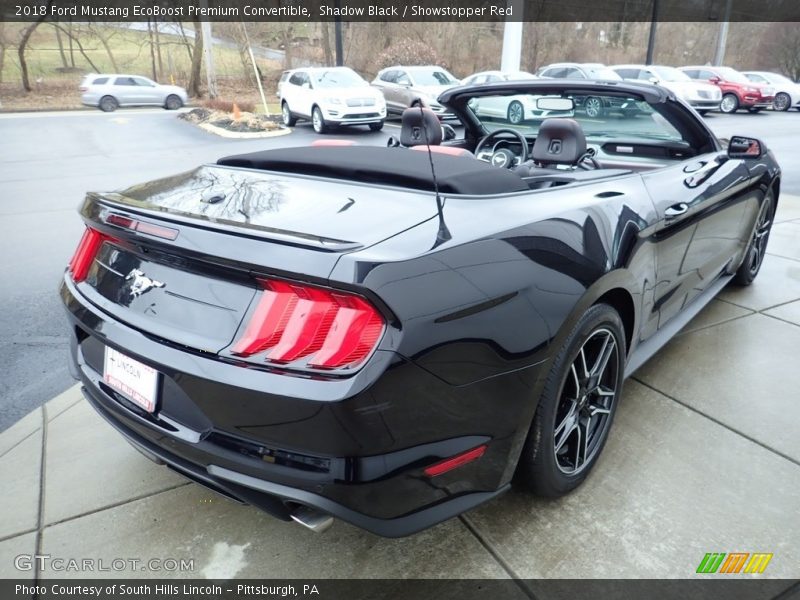 Shadow Black / Showstopper Red 2018 Ford Mustang EcoBoost Premium Convertible