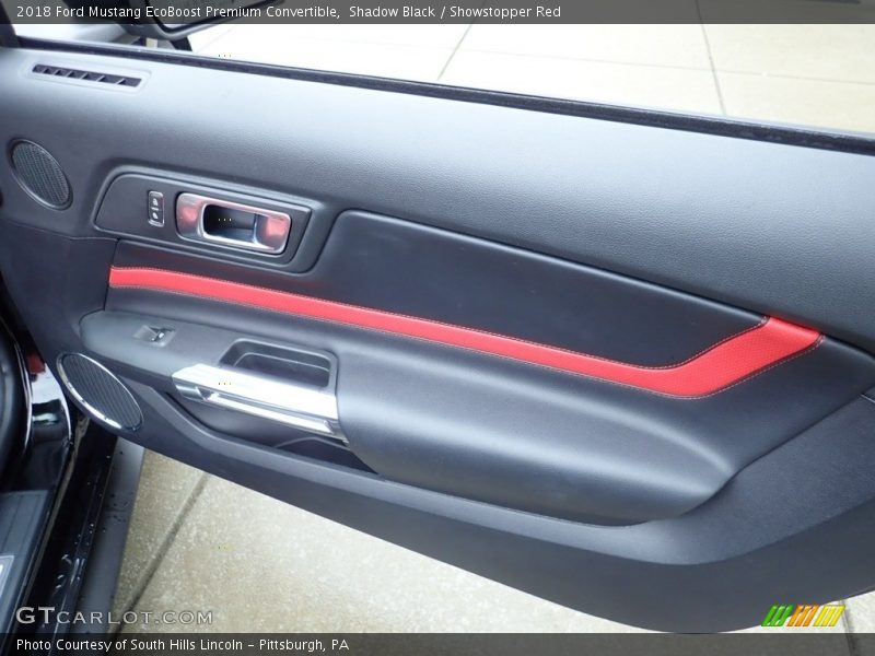 Shadow Black / Showstopper Red 2018 Ford Mustang EcoBoost Premium Convertible