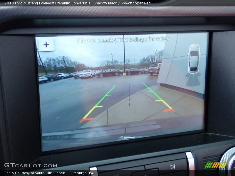 Shadow Black / Showstopper Red 2018 Ford Mustang EcoBoost Premium Convertible