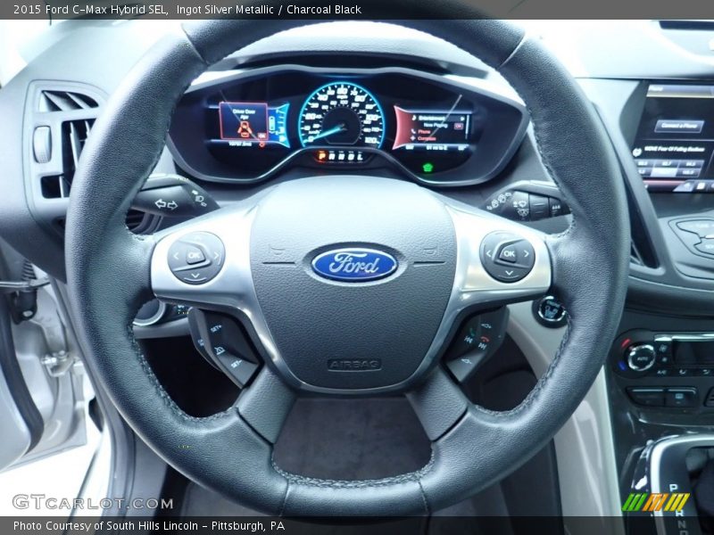 Ingot Silver Metallic / Charcoal Black 2015 Ford C-Max Hybrid SEL