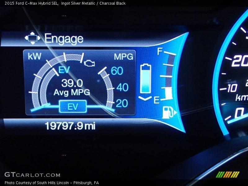 Ingot Silver Metallic / Charcoal Black 2015 Ford C-Max Hybrid SEL