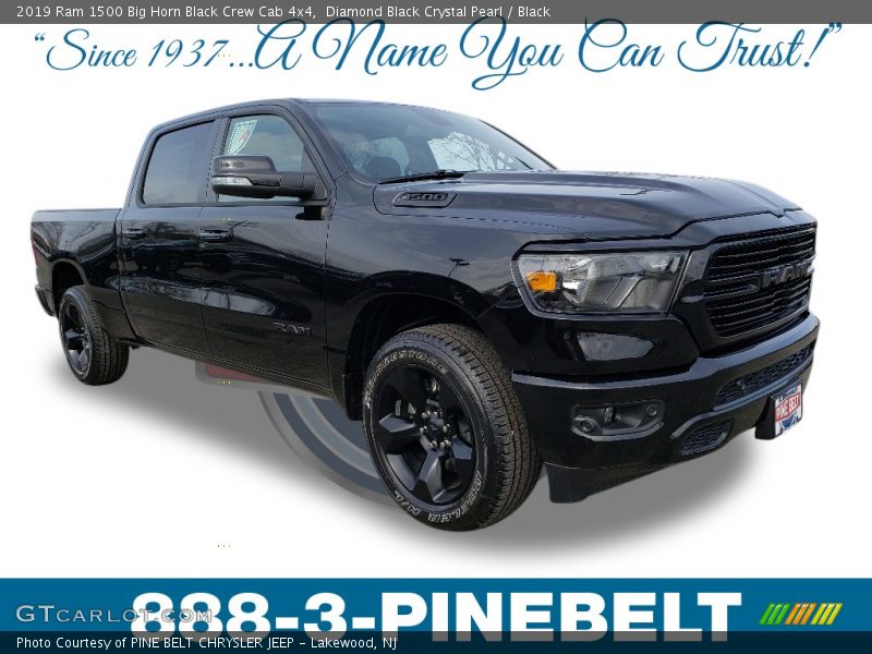 Diamond Black Crystal Pearl / Black 2019 Ram 1500 Big Horn Black Crew Cab 4x4