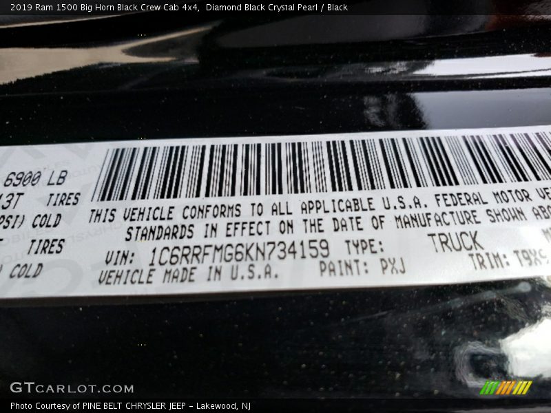 Diamond Black Crystal Pearl / Black 2019 Ram 1500 Big Horn Black Crew Cab 4x4
