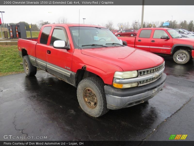 Victory Red / Graphite 2000 Chevrolet Silverado 1500 LS Extended Cab 4x4