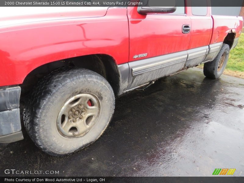Victory Red / Graphite 2000 Chevrolet Silverado 1500 LS Extended Cab 4x4